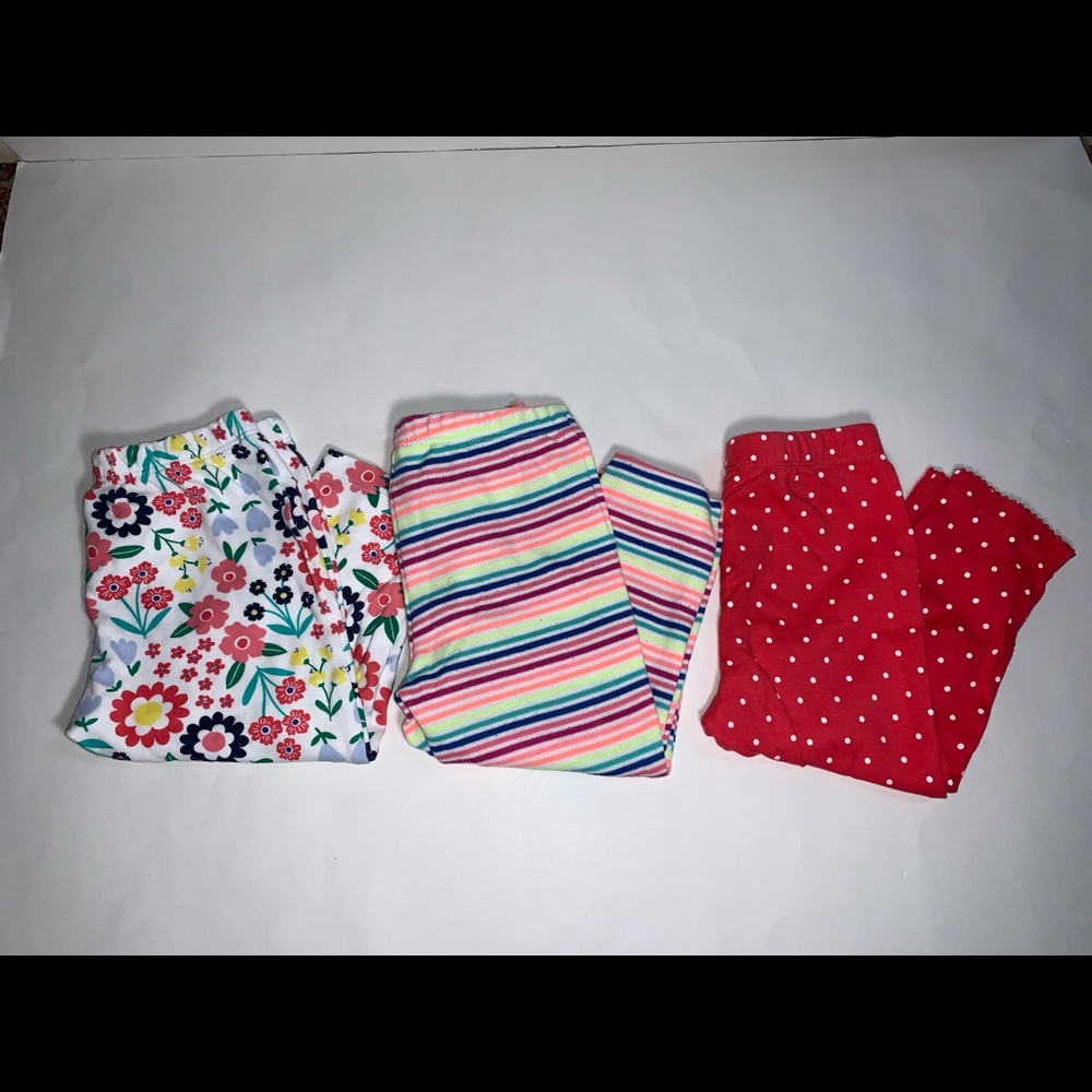 Carters toddler girls leggings bundle size 12 months.